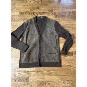 Vintage 70ish Suede Stretch Cardigan Unbranded Size 56, Slimmer Fit Unisex